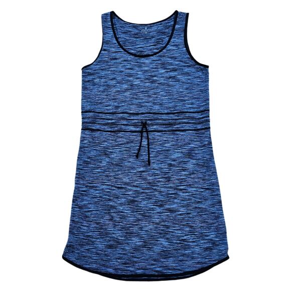 Activewear Dress Athleta Paddle Out Size M Blue Black Space Dye Stretch Tank - Picture 9 of 9